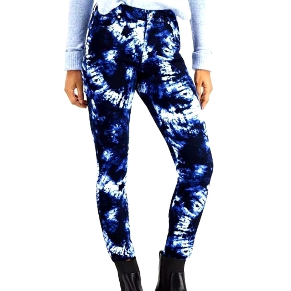 Nwt Style & Co Blue Tie Dye Skinny Jeans 14p Stretch
